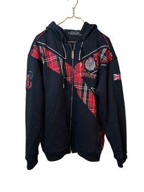 Coogi | zip up jacket XL plaid red black